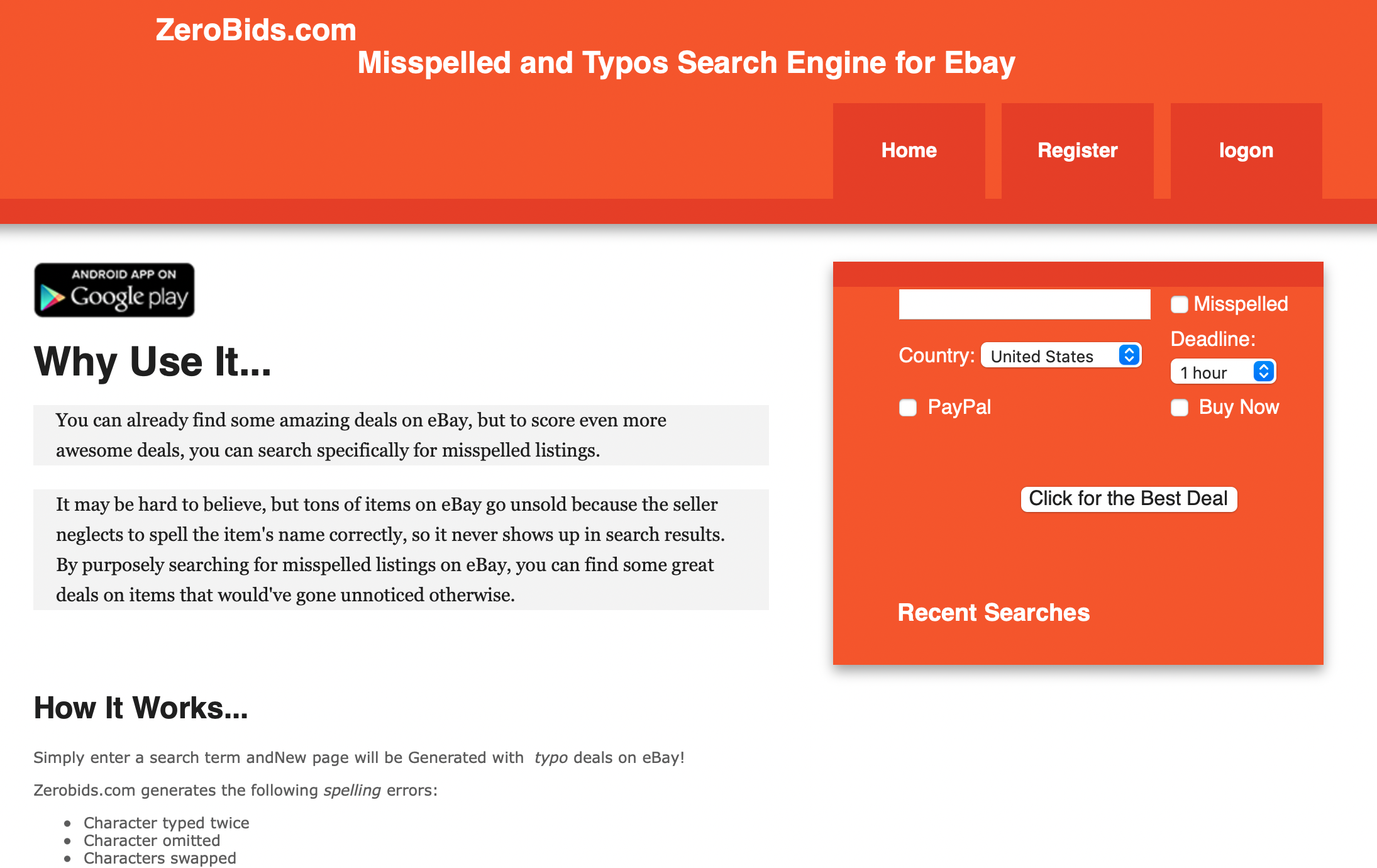 zerobids.com screenshot